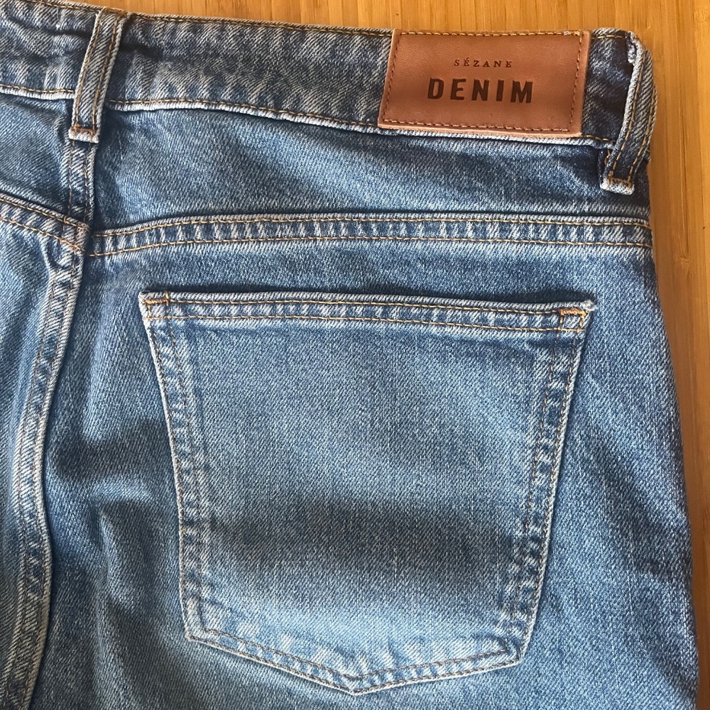 Sezane L'iconique Droit Trousers Denim - Size 8 - Picture 5 of 9
